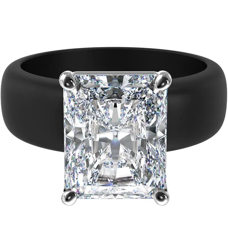 Silikonring – 10×8 mm Smaragdslipad CZ | Patentsökt design - GlowStone Collection