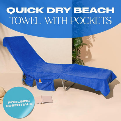🌊Sun Lounger Handduk i väska med förvaringsfickor🌞