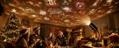 🎄🌟 Nattlampa med julprojektion – Plug & Play HD-julprojektor🎅