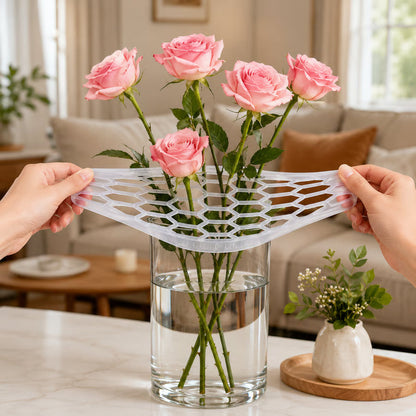 🌸🔥Återanvändbart silikongaller för blomsterarrangemang, sträcker sig över vägkanten, fästs på glaset, för enkel blomsterarrangemang.