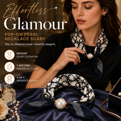 🧣 Oansträngd glamour: Påsnäppbar pärlhalsbandsscarf ✨