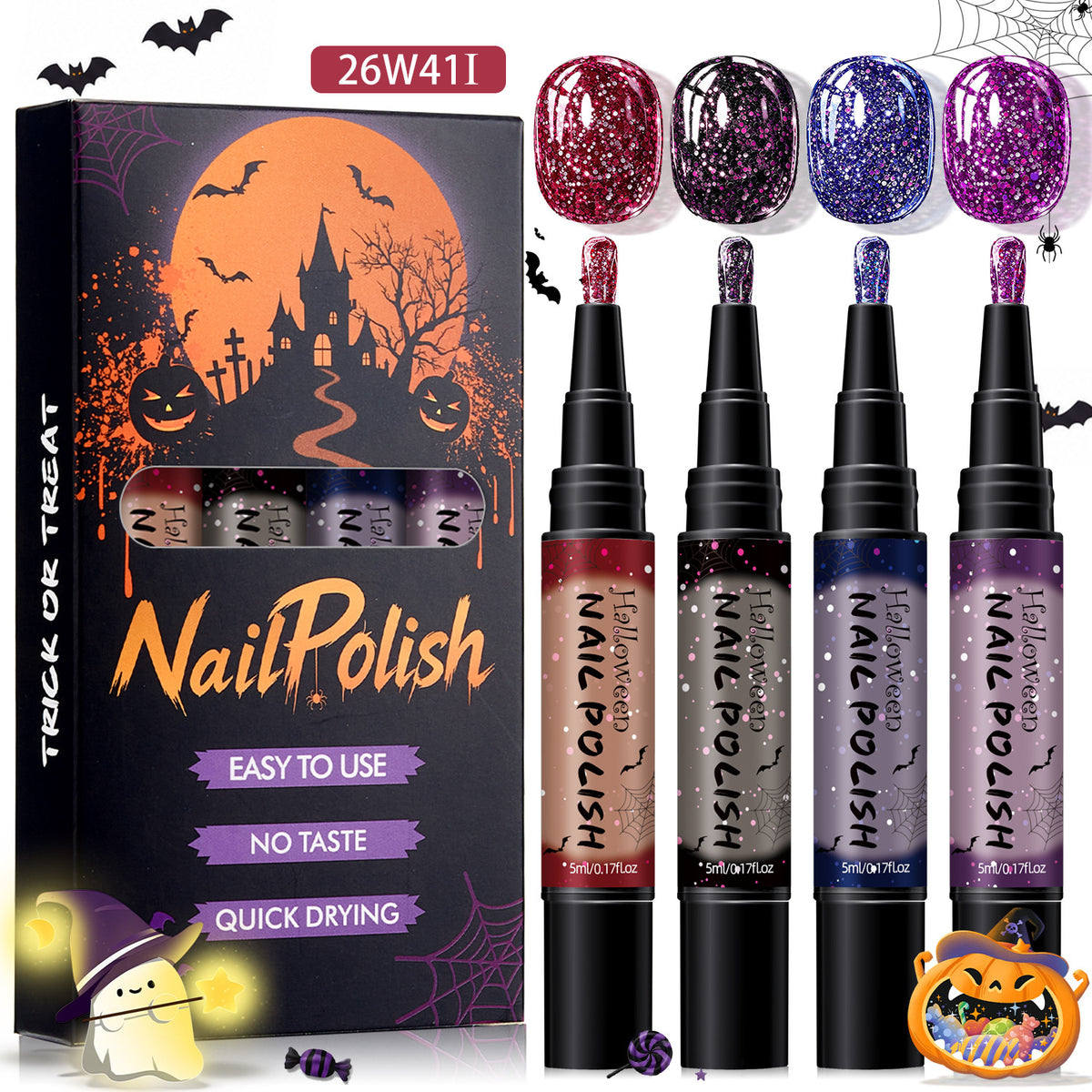 📢📢40% RABATT !! ⏰Snabbtorkande Halloween-nagellackspennset