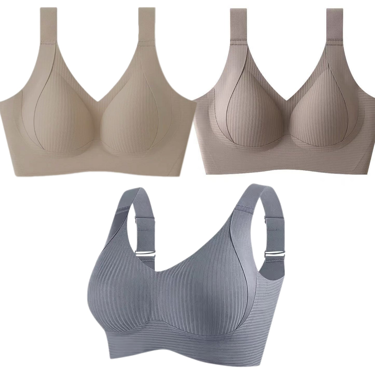 🔥Ribbad justerbar BH utan bygel för kvinnor