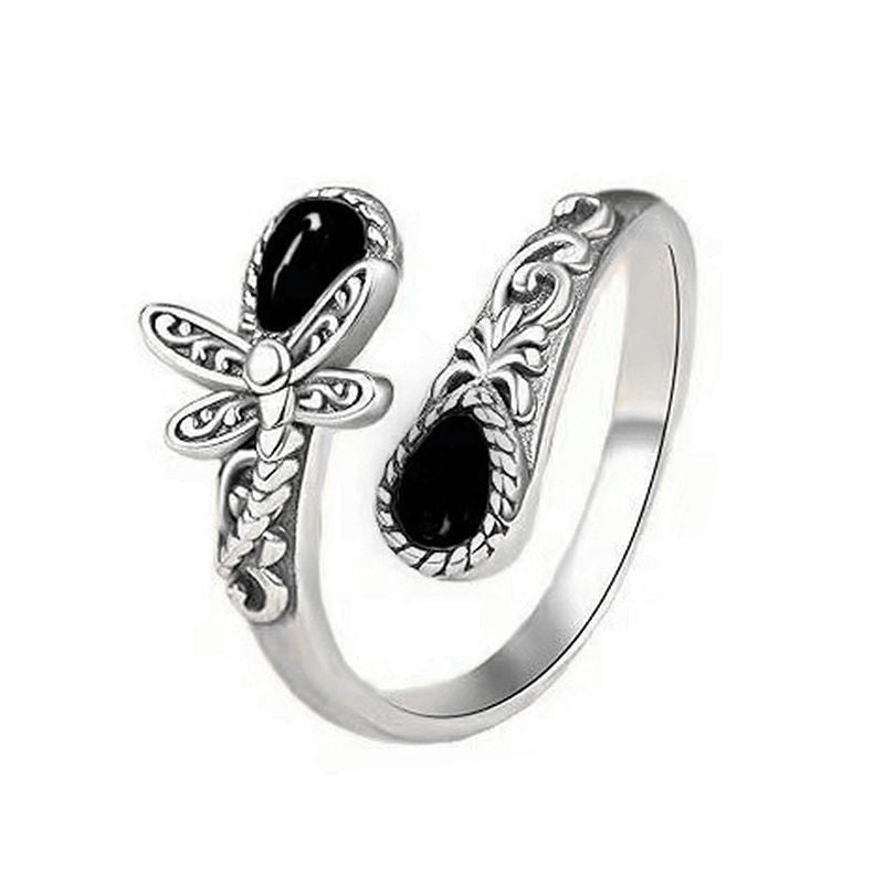 ⏳Tidsbegränsad 50% rabatt⏰Vintage justerbar öppen ring med droppformad glödande zirkon💧💍