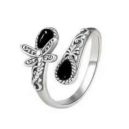 ⏳Tidsbegränsad 50% rabatt⏰Vintage justerbar öppen ring med droppformad glödande zirkon💧💍