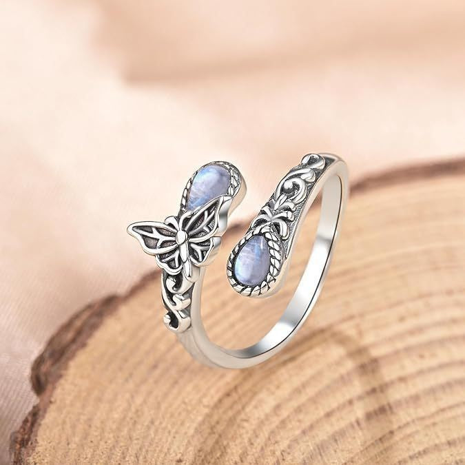 ⏳Tidsbegränsad 50% rabatt⏰Vintage justerbar öppen ring med droppformad glödande zirkon💧💍