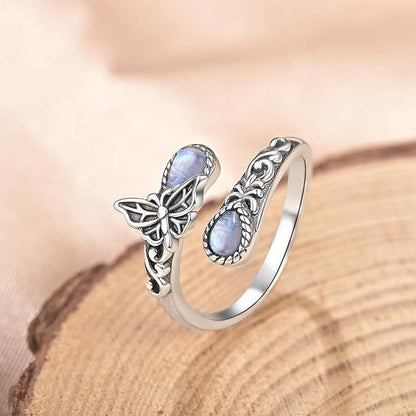 ⏳Tidsbegränsad 50% rabatt⏰Vintage justerbar öppen ring med droppformad glödande zirkon💧💍