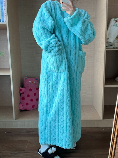 💟En varm present🎀Vinterkläder i korallrosa sammet🔥