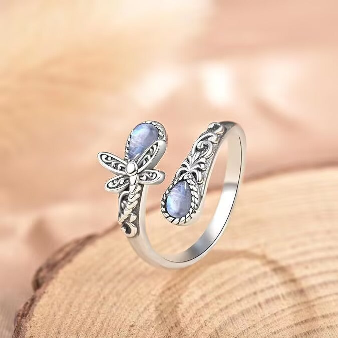 ⏳Tidsbegränsad 50% rabatt⏰Vintage justerbar öppen ring med droppformad glödande zirkon💧💍
