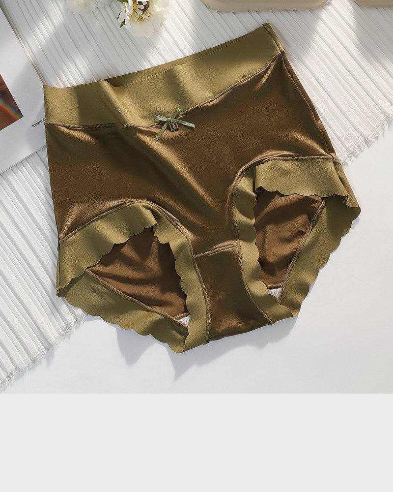 Silkeslena sömlösa trosor med hög midja och vågiga kanter (6-pack)
