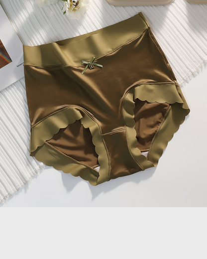Silkeslena sömlösa trosor med hög midja och vågiga kanter (6-pack)