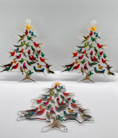 🔥🐦🎄Kolibri julpynt i akryl, 2D