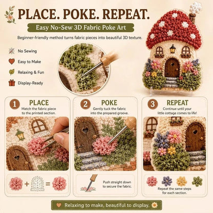 ✨Whimsical Village 3D-tyg Poke Art-kit