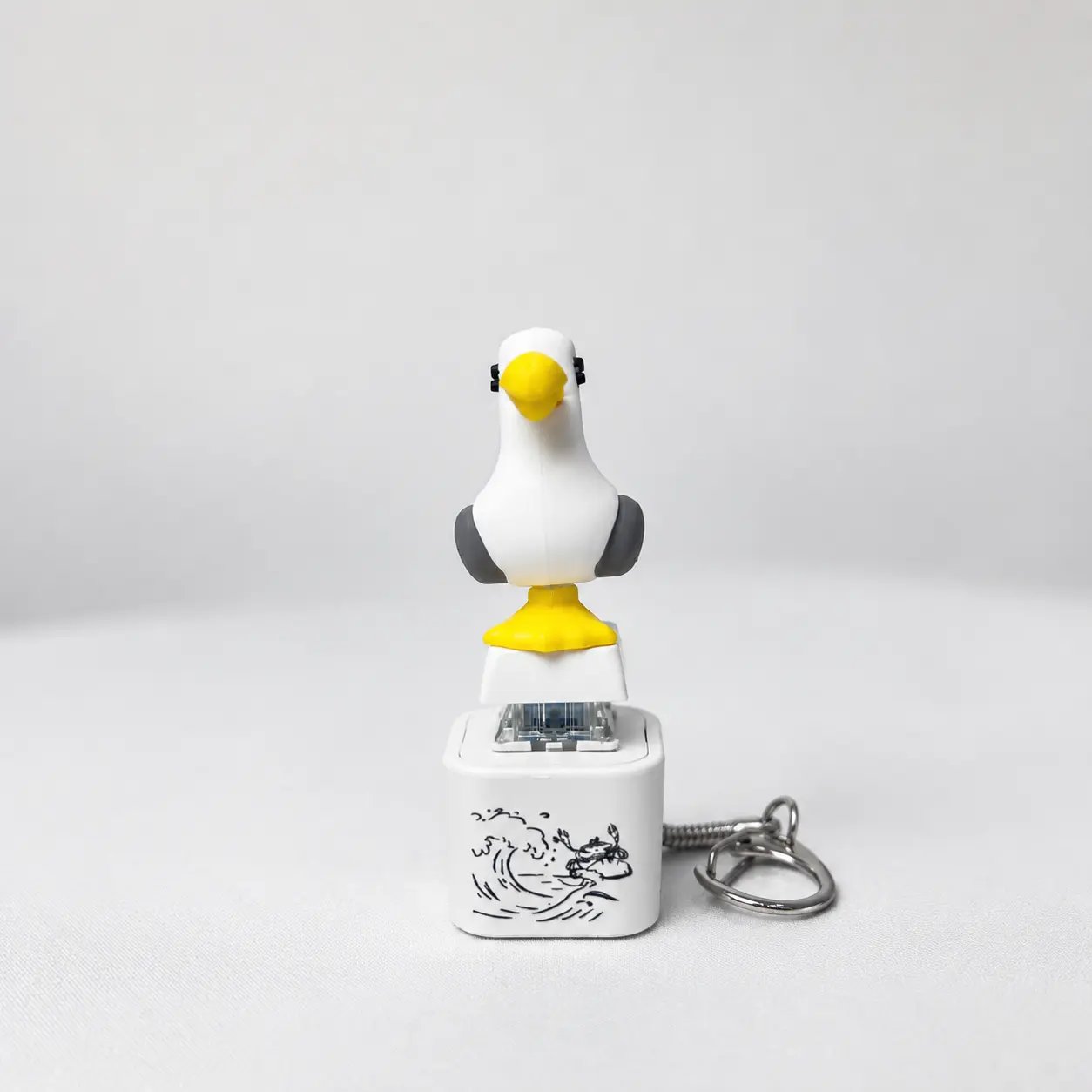 😆Seagull MINE! Button Keychain-Real Sound & LED Light