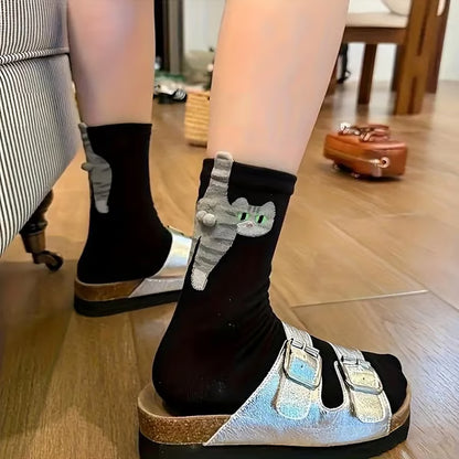 🐱Fröka katt roliga djurrumpor🧦