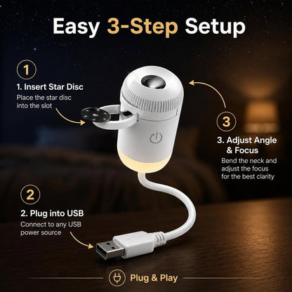 ✨ Plug-and-play HD-stjärnprojektor