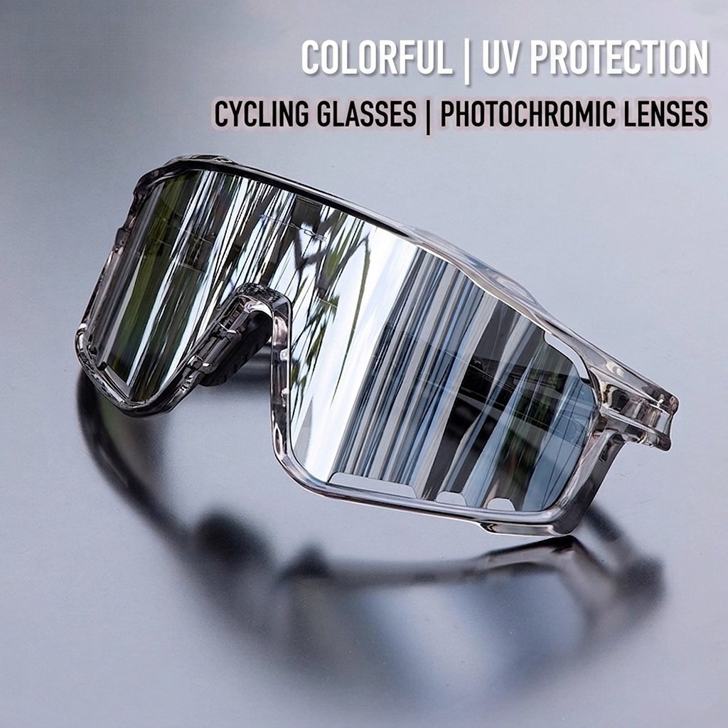 Unisex fotokroma cykelglasögon - Vindtäta för landsvägscykel, dag- och nattbruk för utomhussporter