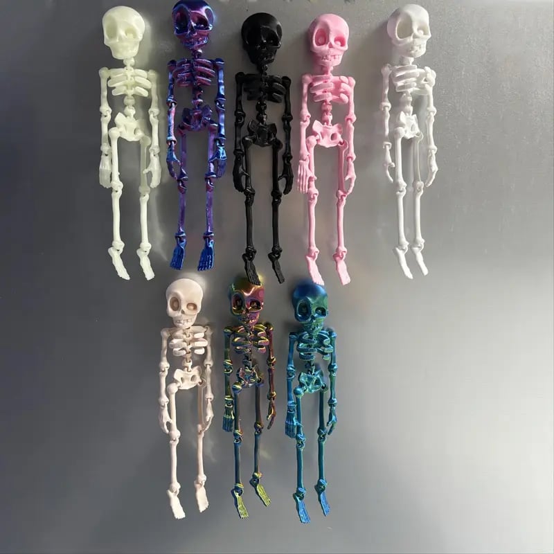 3D-utskriven magnetisk figur av vintageskelett 🎃