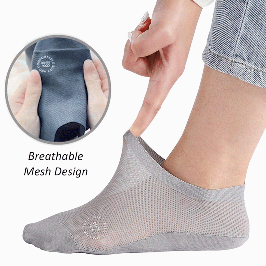 🔥 Osynliga Greppstrumpor 🧦 – Andningsbara Lågskurna Halkfria & Svettabsorberande Strumpor