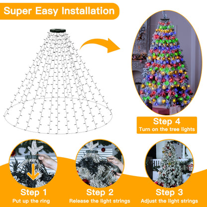 🎄Förköp under julen, spara 49%🔥Vattentäta julgransljus med vattenfall och ring