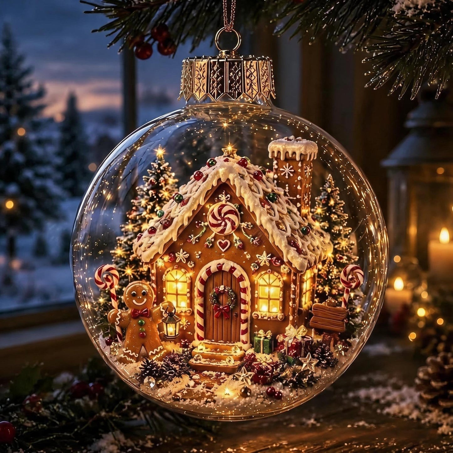 🎄Glödande juldiarama-ornament – En liten vintervärld i din handflata👼