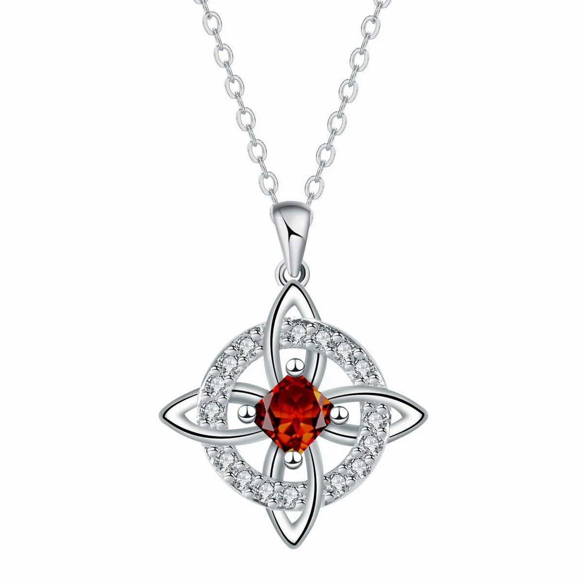 Mystiskt halsband med månadssten och häxknut – 🔮💞Skydda dina nära och kära