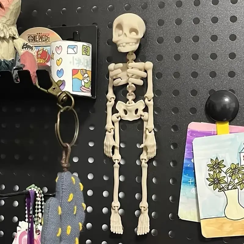 3D-utskriven magnetisk figur av vintageskelett 🎃