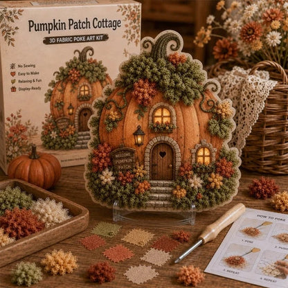 ✨Whimsical Village 3D-tyg Poke Art-kit