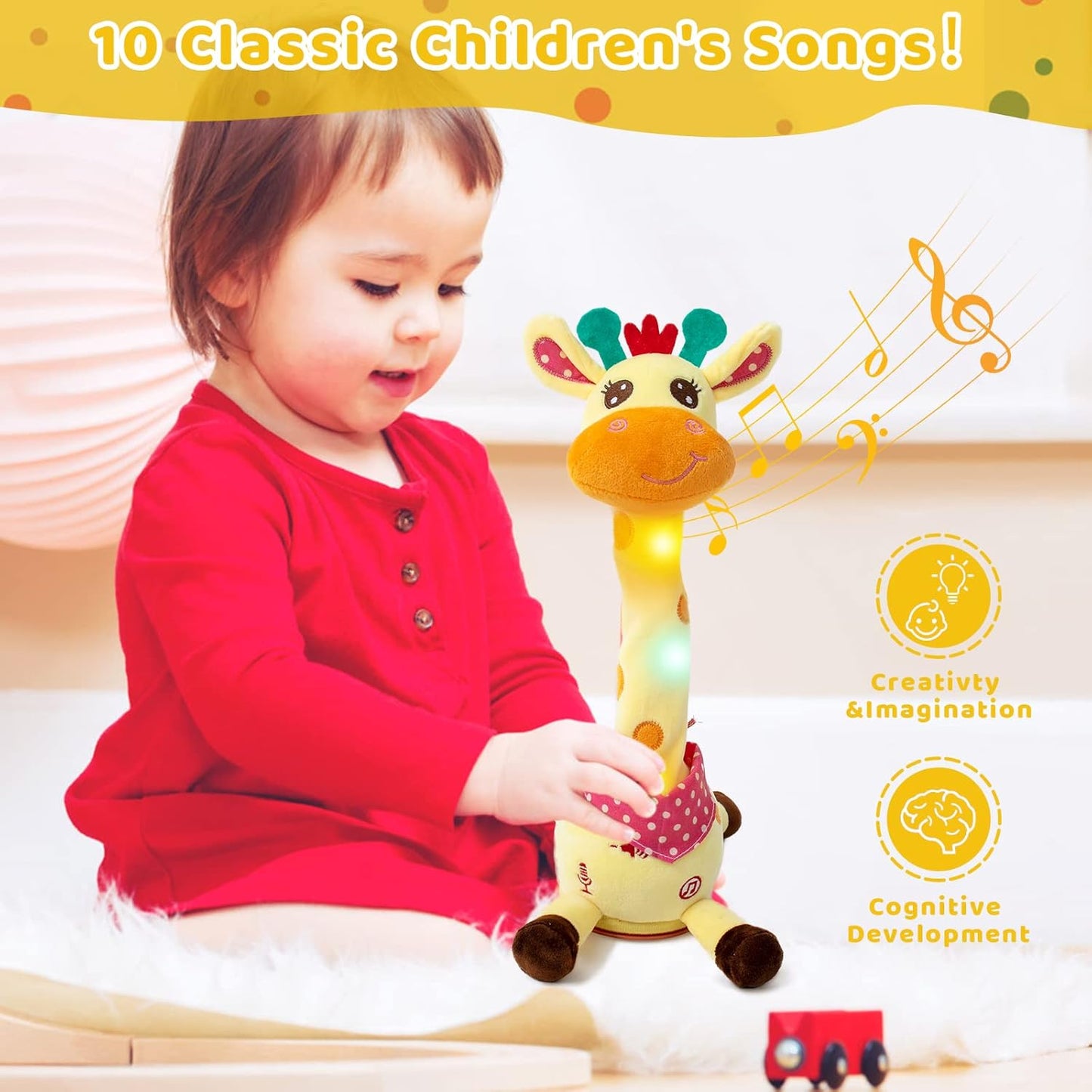 🎉 Bästsäljande musikalisk giraffleksak – Sjunger, dansar och upprepar vad du säger! 🦒🎵🗣️
