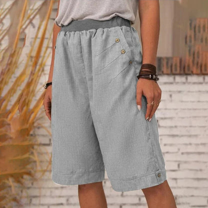 💥Kvinnor sommar avslappnade pocket shorts