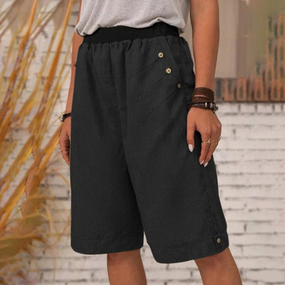 💥Kvinnor sommar avslappnade pocket shorts