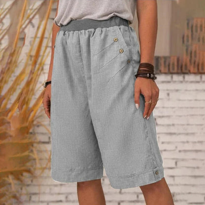 💥Kvinnor sommar avslappnade pocket shorts