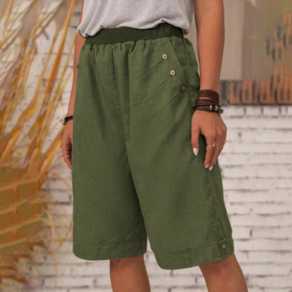 💥Kvinnor sommar avslappnade pocket shorts