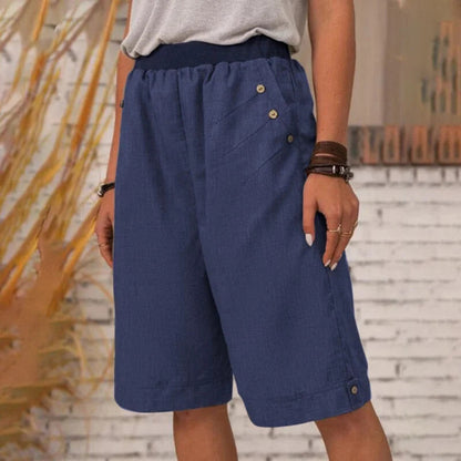 💥Kvinnor sommar avslappnade pocket shorts