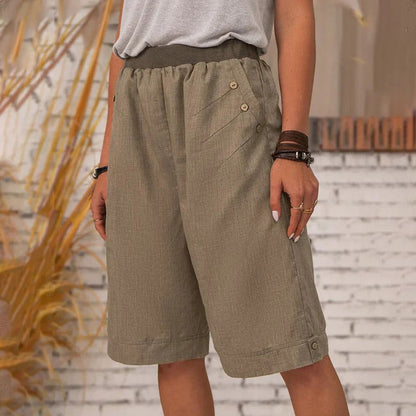 💥Kvinnor sommar avslappnade pocket shorts
