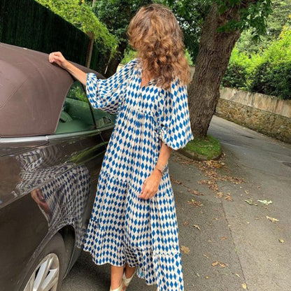 💖 Elegant boho maxiklänning för kvinnor med puffärmar👗
