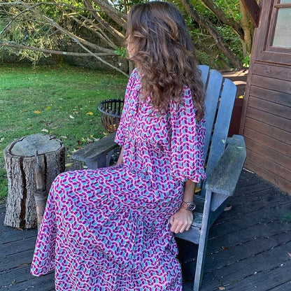 💖 Elegant boho maxiklänning för kvinnor med puffärmar👗