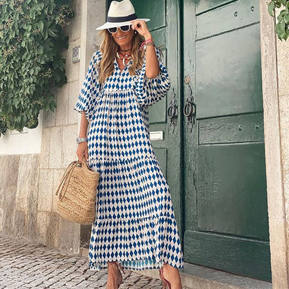 💖 Elegant boho maxiklänning för kvinnor med puffärmar👗