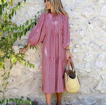 💖 Elegant boho maxiklänning för kvinnor med puffärmar👗