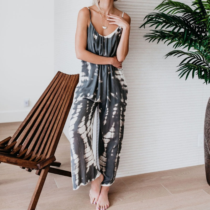 ✈️Köp 2 få fri frakt🔥Summer Hot Sale 50% OFF💝✨Women's Fashion Spaghetti Strap Printed Jumpsuit