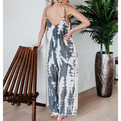 ✈️Köp 2 få fri frakt🔥Summer Hot Sale 50% OFF💝✨Women's Fashion Spaghetti Strap Printed Jumpsuit