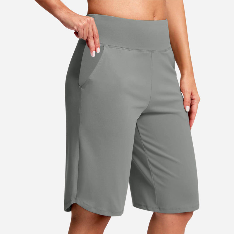 ⚡ 50% REA - TIDBEGRÄNSAT ERBJUDANDE! Yogashorts för damer med hög midja och fickor
