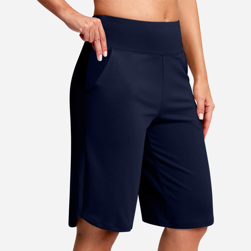 ⚡ 50% REA - TIDBEGRÄNSAT ERBJUDANDE! Yogashorts för damer med hög midja och fickor