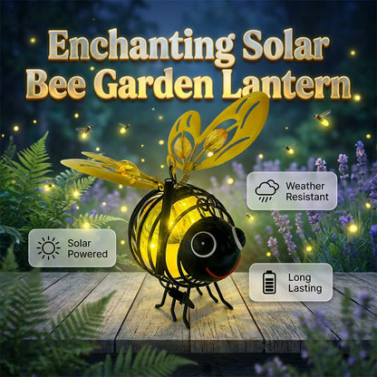 🌙🐝 Hängande solcellslampa med bi-design – varmt bärnstensfärgat sken, flimmerfri och perfekt för trädgårdsfester, camping eller barnrum – sprider glädje både dag och natt 🌞🌜