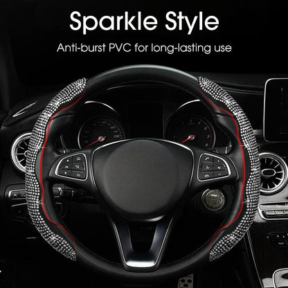 ⏳Tidsbegränsat 50% rabatt⏰Strass-Bling-överdrag för bilrattar💎🚗