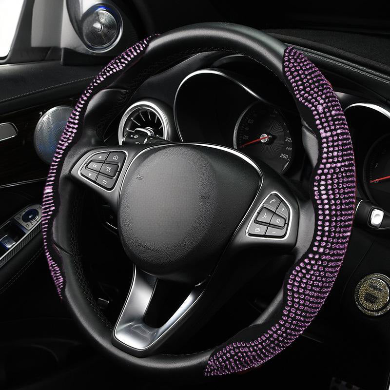 ⏳Tidsbegränsat 50% rabatt⏰Strass-Bling-överdrag för bilrattar💎🚗