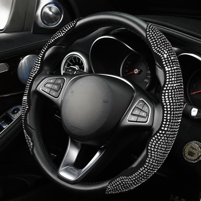 ⏳Tidsbegränsat 50% rabatt⏰Strass-Bling-överdrag för bilrattar💎🚗