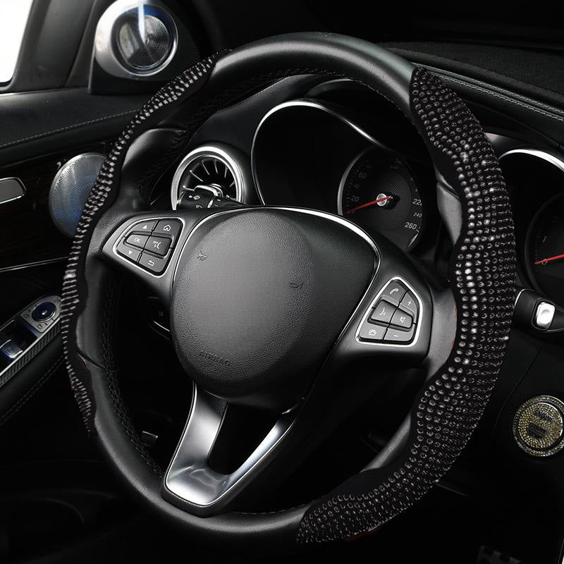 ⏳Tidsbegränsat 50% rabatt⏰Strass-Bling-överdrag för bilrattar💎🚗