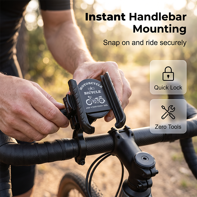 Cykelmobilhållare med snabbkoppling och säkert lås👍