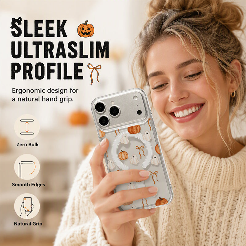 📢📢40% RABATT !! ⏰Sött Halloween-genomskinligt mobilskal